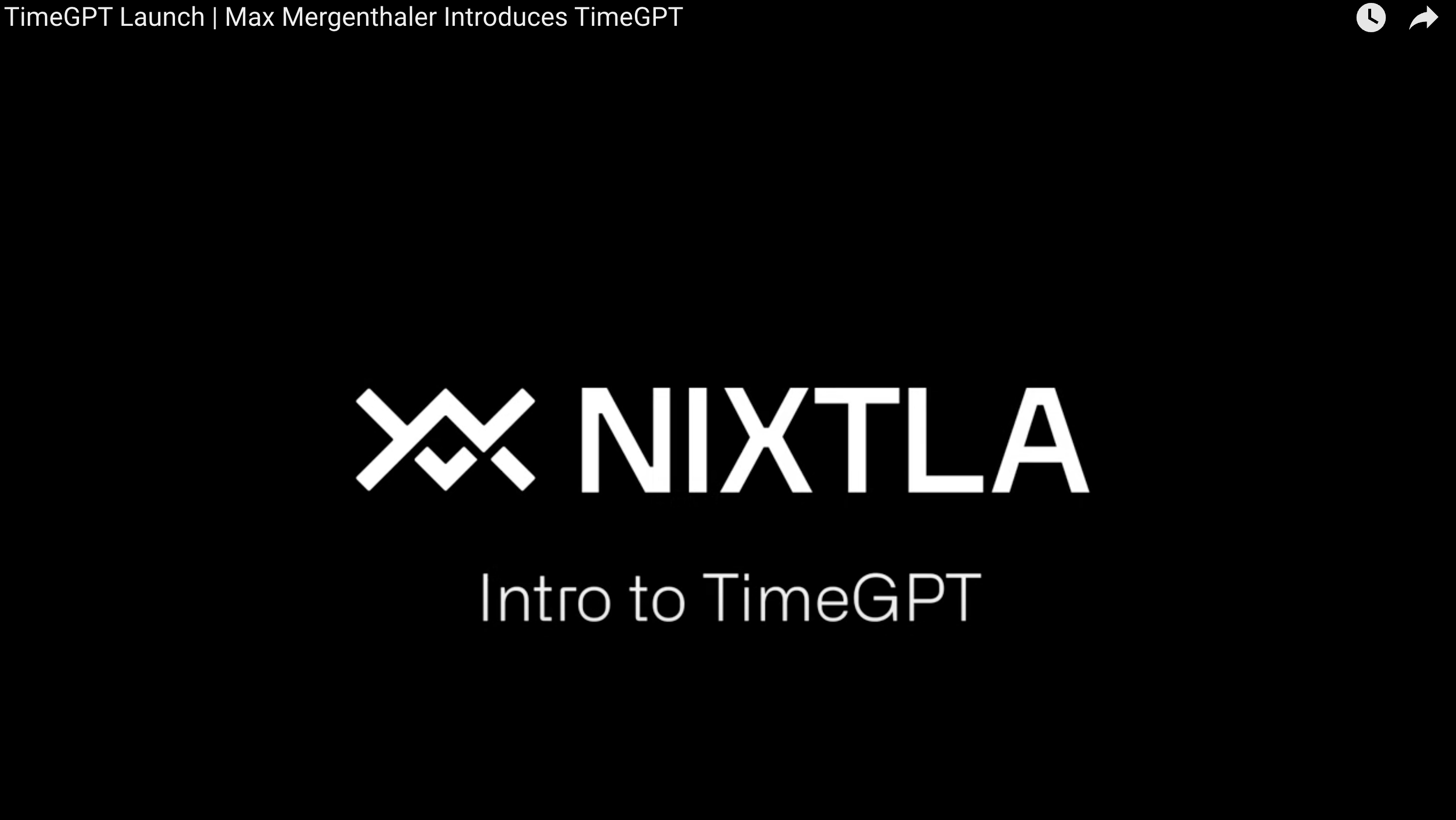 Load video: Nixtla Generative AI for temporal tabular data